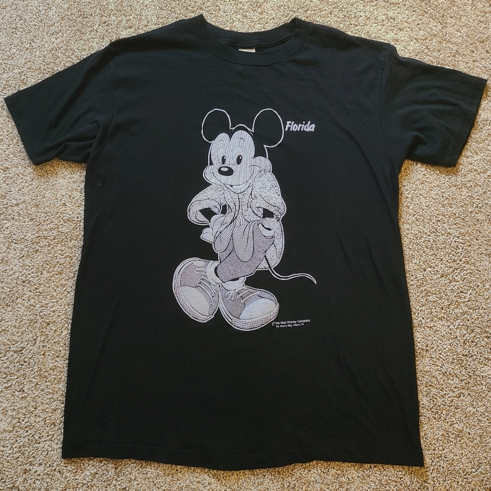 Vintage Mickey Mouse Florida Souvenir Tee Tshirt Walt Disney World Orlando Miami